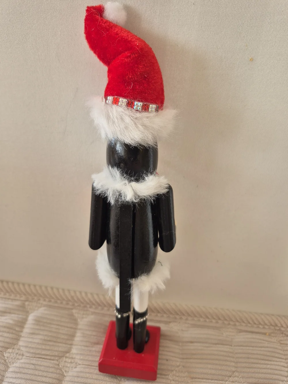 Holiday Penguin Nutcracker Figure - Red and Black